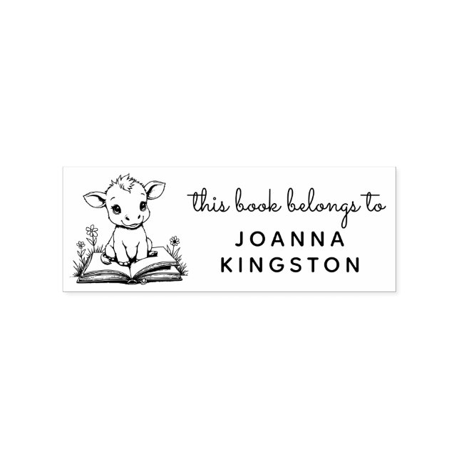 Tampon Ex Libris de l'histoire du bébé vache (Impression)