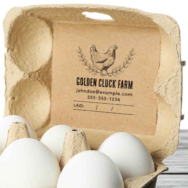 Tampon Œuf de Poule Rustique Vintage (Créateur téléchargé)