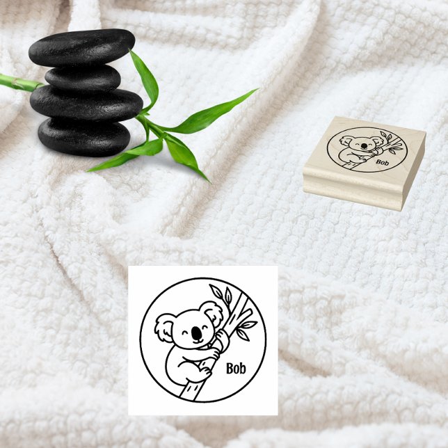 Tampon personnalisé avec koala sur branche  (Créateur téléchargé)