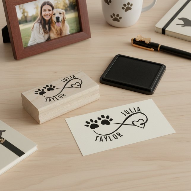 Tampon personnalisé pour amoureux d'animaux de com (Make your own personalized wooden signature stamp and show infinite love for your pet 🐾❤️)