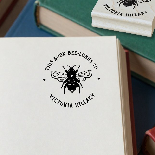 Tampon pour livre à motif d'abeille (Créateur téléchargé)