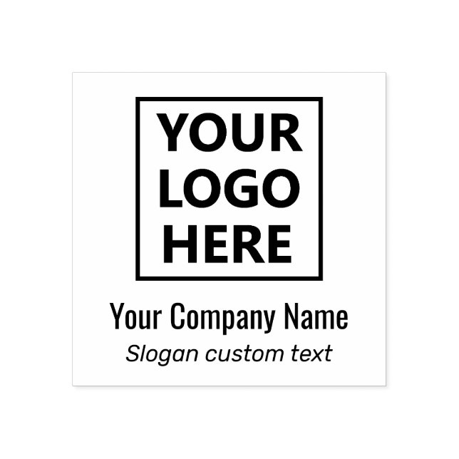 Tampons Encreurs 1 Image 2 Textes Votre Logo Ici Nom de l'entrepris (Impression)