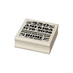 Tampons Encreurs 250 America Independence Day 2026 Timbre Wood Art