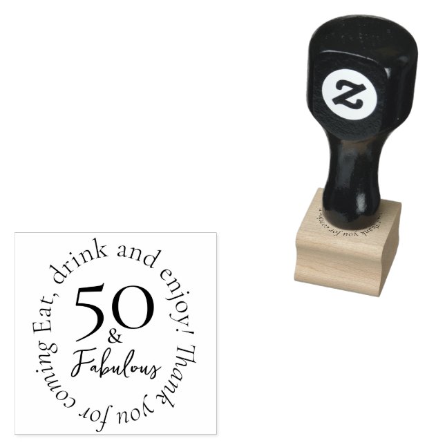 Tampons Encreurs 50 & Fabuleux Elegant Black 50e Anniversaire (Tamponné)
