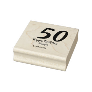Tampons Encreurs 50e anniversaire ajouter nom date année noire modè