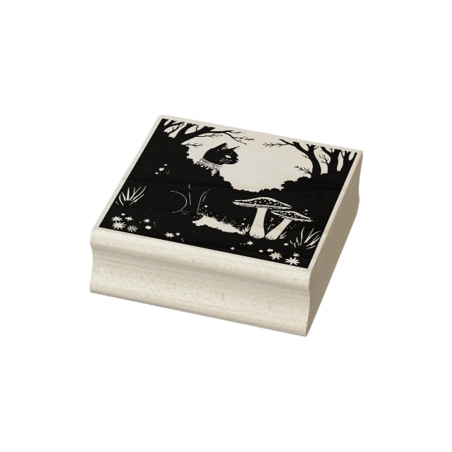 Tampons Encreurs A Familiar Black Cat And Toadstools Halloween 1 (Tampon)