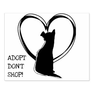 Tampons Encreurs Adoptez Don't Shop ! Chien mignon dans le coeur