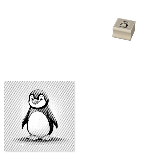 Tampons Encreurs adorable petit pingouin (Tamponné)