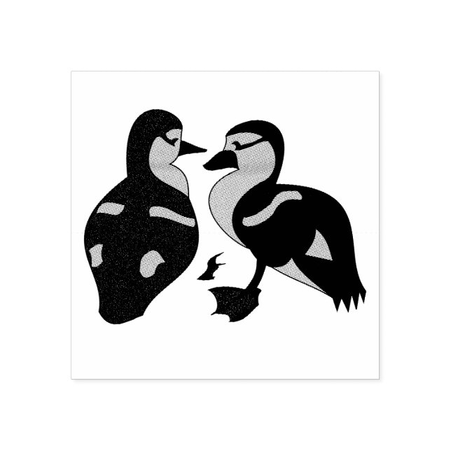 Tampons Encreurs adorable Twin Baby Duckling Huddling Cartoon (Impression)