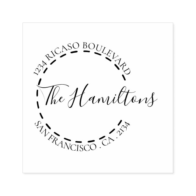 Tampons Encreurs Adresse circulaire manuscrite du nom de famille pe (Impression)