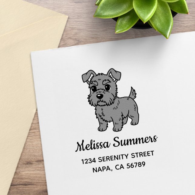 Tampons Encreurs Adresse de chien Terrier Écossais mignon (Créateur téléchargé)