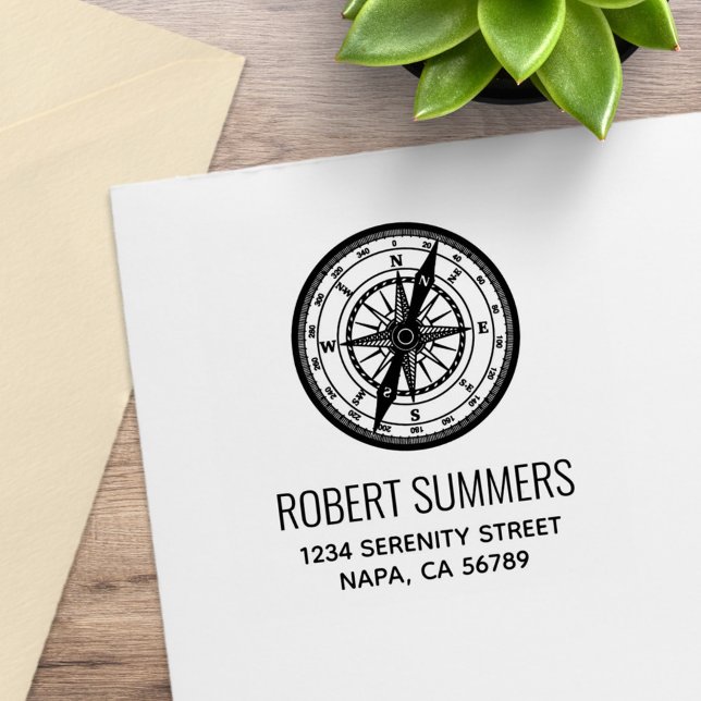 Tampons Encreurs Adresse de la boussole de navigation nautique (Créateur téléchargé)