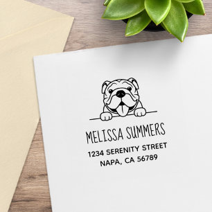 Tampons Encreurs Adresse de l'animal de compagnie Bulldog souriant