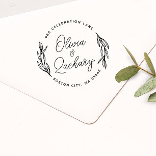 Tampons Encreurs Adresse de mariage circulaire de script moderne