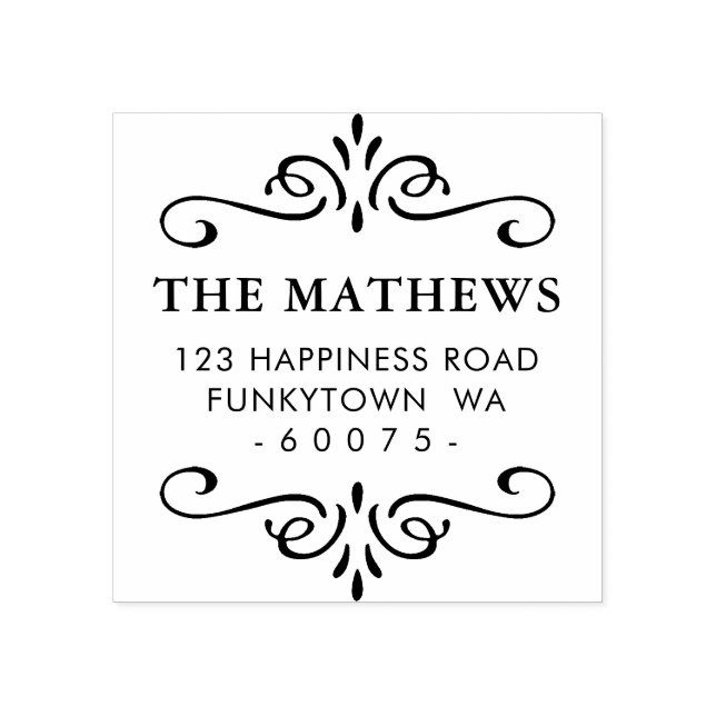 Tampons Encreurs ADRESSE DE RENVOI PERSONNALISÉE détail art déco (Impression)