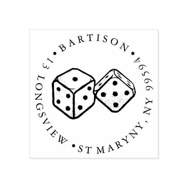 TAMPONS ENCREURS ADRESSE DE RENVOI TOURNÉE TATOO DICE (Impression)