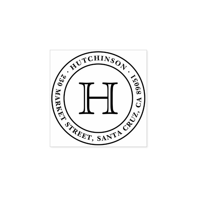 Tampons Encreurs Adresse de retour arrondie du monogramme classique (Impression)