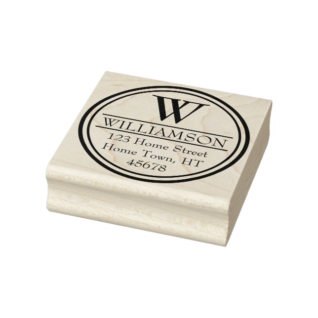 Tampons Encreurs Adresse de retour Cercle Monogramme (Tampon)