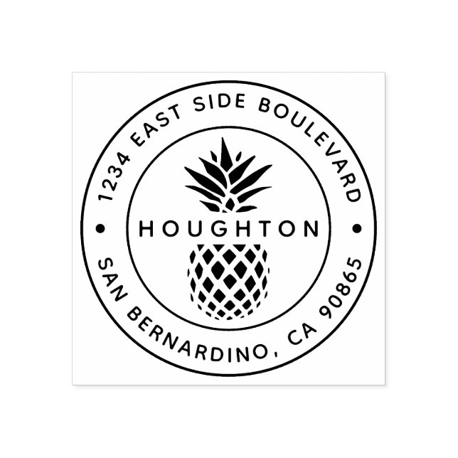 Tampons Encreurs Adresse de retour d'ananas tropical (Impression)