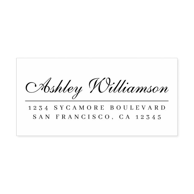 Tampons Encreurs Adresse de retour de calligraphie élégante (Impression)