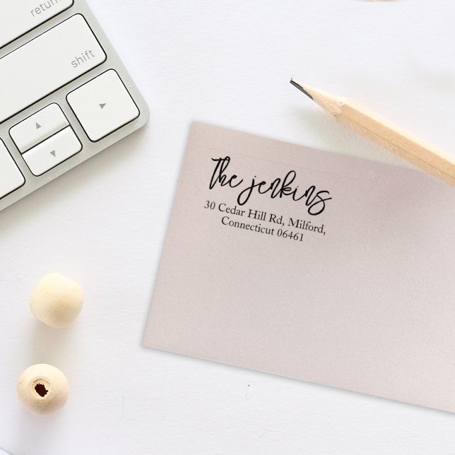 Tampons Encreurs Adresse de retour de calligraphie simple (Créateur téléchargé)