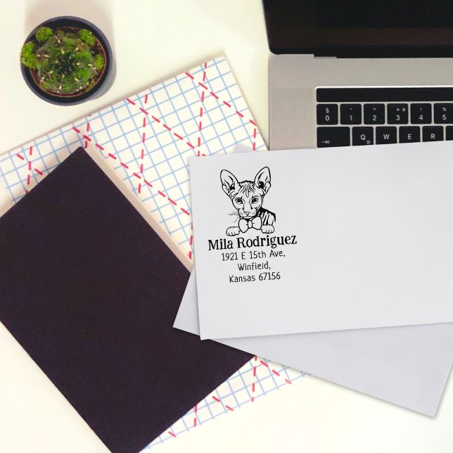 Tampons Encreurs Adresse de retour de chat (Créateur téléchargé)