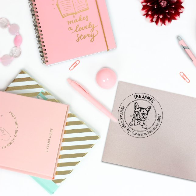 Tampons Encreurs Adresse de retour de chat somalien personnalisée (Créateur téléchargé)