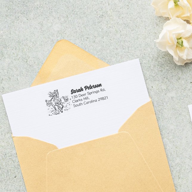 Tampons Encreurs Adresse de retour de cheval simple (Créateur téléchargé)