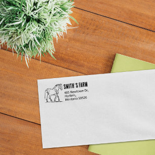 Tampons Encreurs Adresse de retour de cheval simple