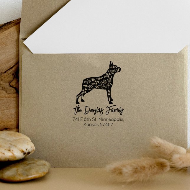 Tampons Encreurs Adresse de retour de famille de boîte décorée (Créateur téléchargé)