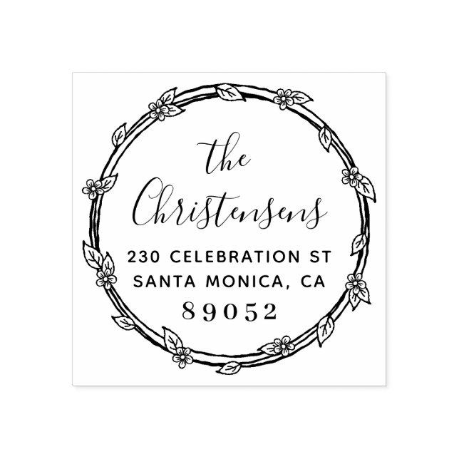 Tampons Encreurs Adresse de retour de famille de la frontière botan (Impression)