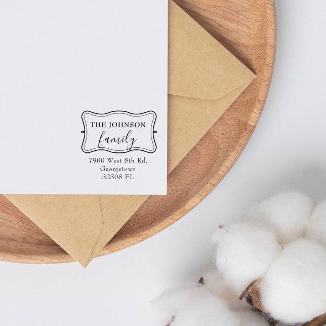 Tampons Encreurs Adresse de retour de famille élégante personnalisé (Créateur téléchargé)