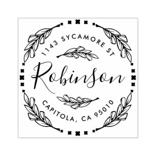 Tampons Encreurs Adresse de retour de guirlande florale rustique