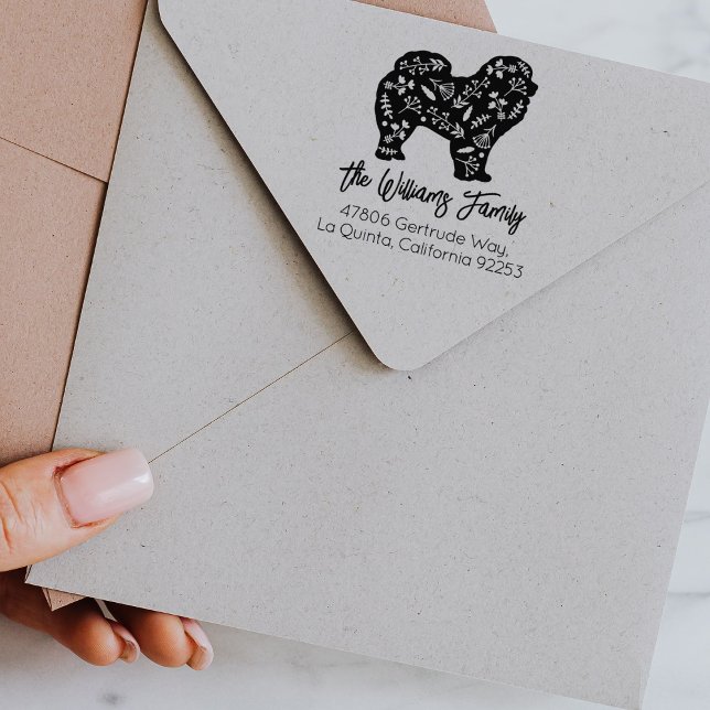 Tampons Encreurs Adresse de retour de la famille Chow Chow (Créateur téléchargé)