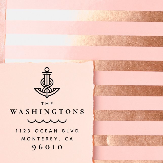 Tampons Encreurs Adresse de retour de la famille de corde d'Ancres  (Créateur téléchargé)