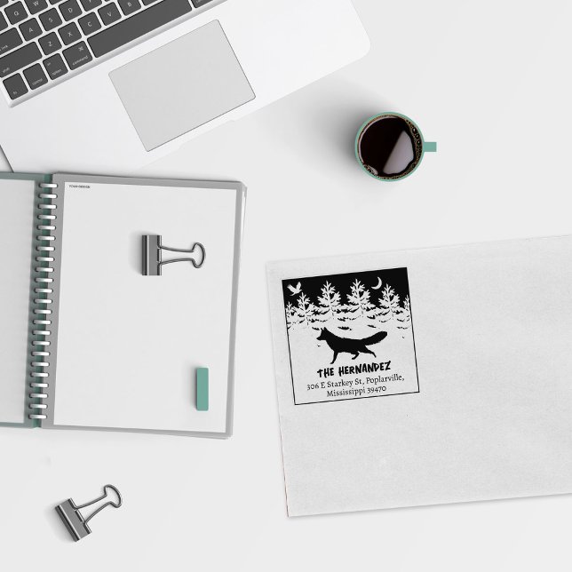 Tampons Encreurs Adresse de retour de la famille de loups de forêt  (Créateur téléchargé)