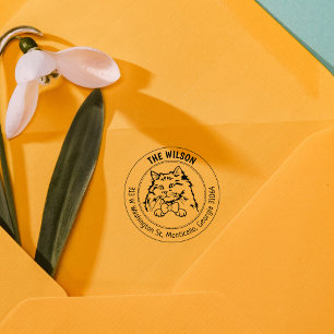 Tampons Encreurs Adresse de retour de la famille de poupées Cat Rag
