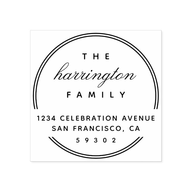 Tampons Encreurs Adresse de retour de la famille de script de bordu (Impression)