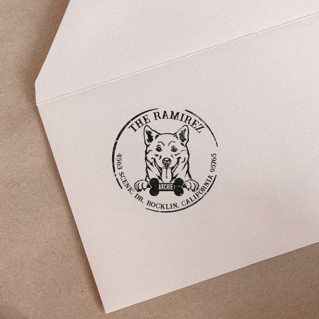 Tampons Encreurs Adresse de retour de la famille personnalisée Shib (Créateur téléchargé)