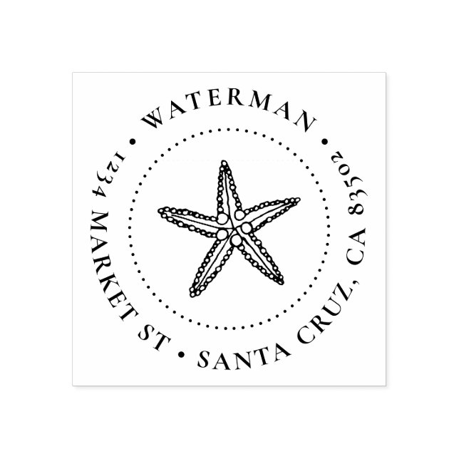 Tampons Encreurs Adresse de retour de la famille Starfish à main mi (Impression)