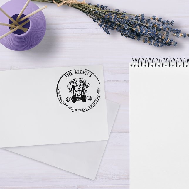 Tampons Encreurs Adresse de retour de la famille Vizsla Dog (Créateur téléchargé)