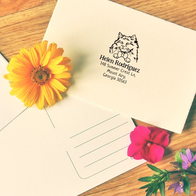 Tampons Encreurs Adresse de retour de la poupée du sac de chat (Créateur téléchargé)