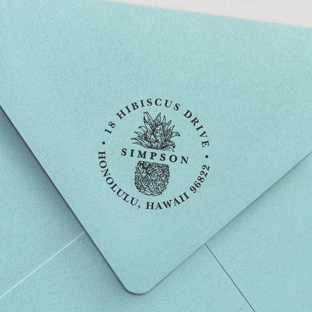 Tampons Encreurs Adresse de retour de l'ananas vintage (Créateur téléchargé)