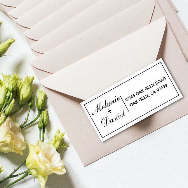 Tampons Encreurs Adresse de retour de mariage simple et élégante (Créateur téléchargé)