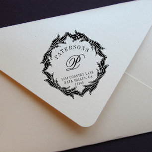 Tampons Encreurs Adresse de retour de monogramme botanique de