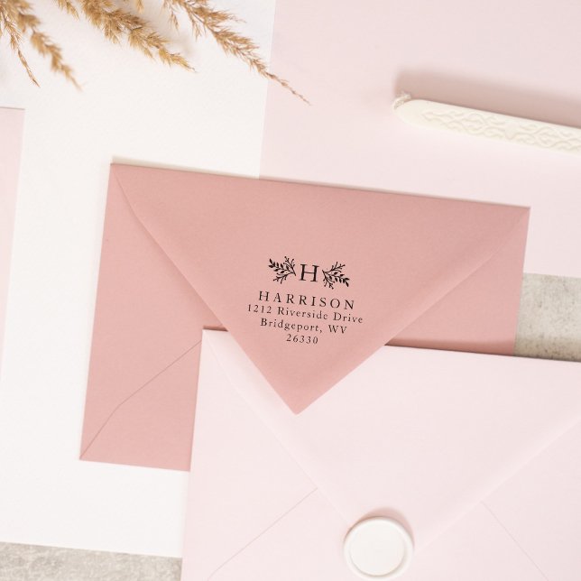 Tampons Encreurs Adresse de retour de monogramme rustique (Créateur téléchargé)