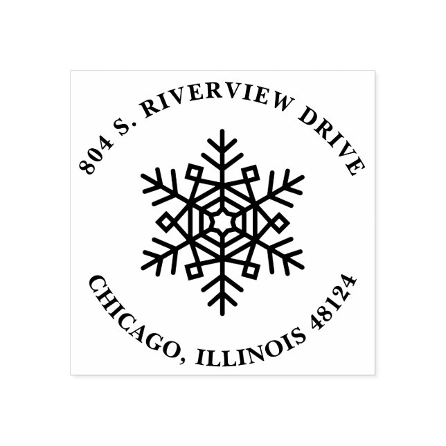 Tampons Encreurs Adresse de retour de Noël Timbre avec Flocon de ne (Impression)