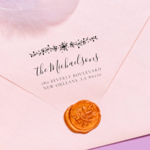 Tampons Encreurs Adresse de retour de nom de famille botanique fait