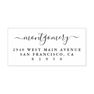 Tampons Encreurs Adresse de retour de nom de famille manuscrit chic