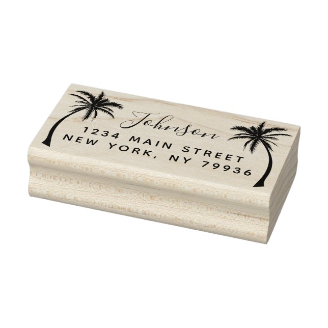 Tampons Encreurs Adresse de retour de Palm Tree écrite à la main mi (Tampon)